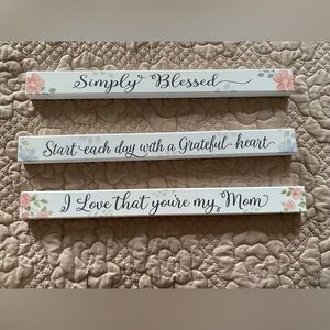 Floral Inspirational Wall Decor Set - White and Pink